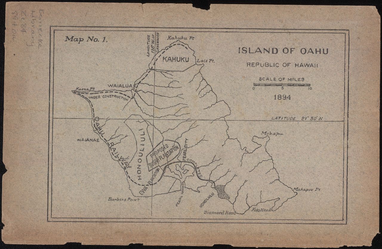 1894 Island of Oahu, Republic of Hawaii