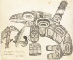 "Raven" and "Whale," Pencil drawing, 24 x 29.1 cm.