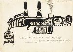 "Skana the killer (orca). Haida mythology." Pen-and-ink drawing, 17.9 x 25.5 cm.