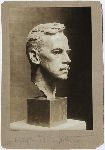 Photograph of plaster bust of Eugene O'Neill by Edmond Thomas Quinn (2 versions)