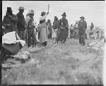 F812a. Ceremonial of Cutting Hide. Hide Cutter Counting "Coups."