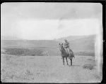 SF-284. Walter McClintock and Kutenai (horse). Home of Mad Wolf. Cutbank.