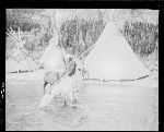 SF-286. Camp on a Mountain Lake. Watering Horses.