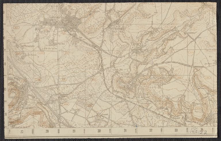 [Map showing area surrounding Coucy, France.]