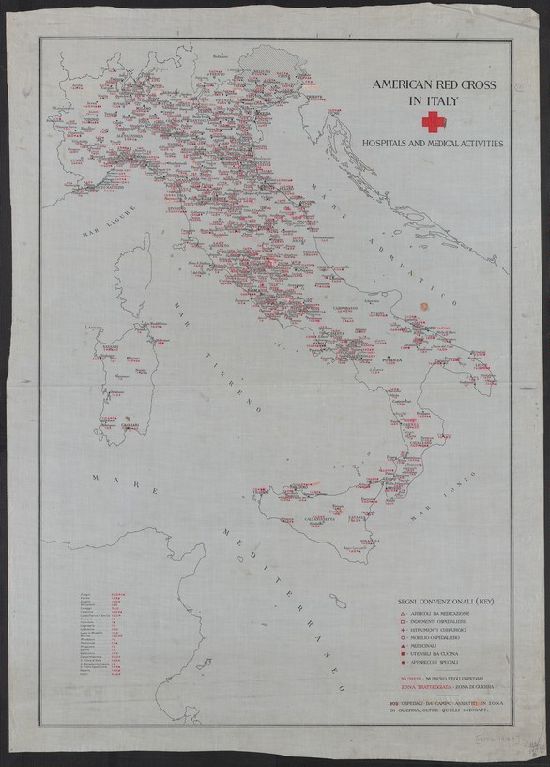 American Red Cross in Italy : Hospital and medical facilities.