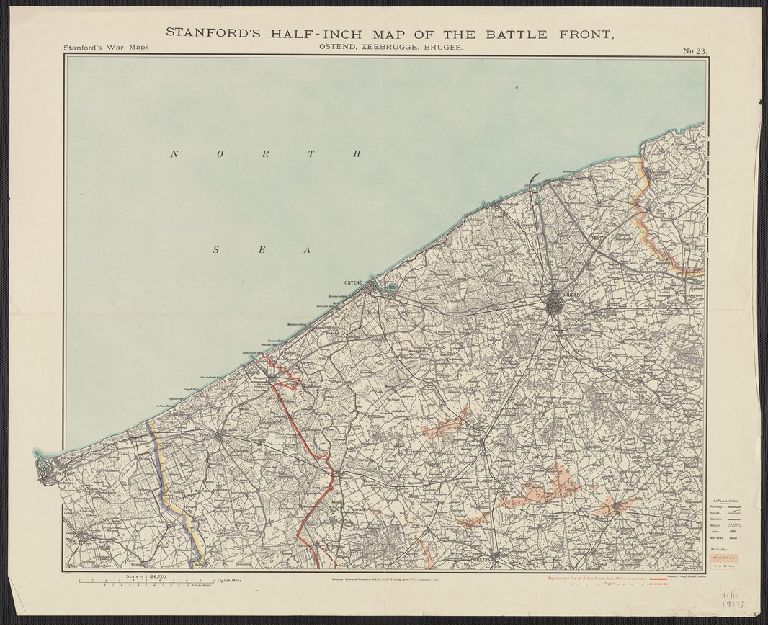 Stanford's half-inch map of the battle front, Ostend, Zeebrugge, Bruges / Edward Stanford Ltd.