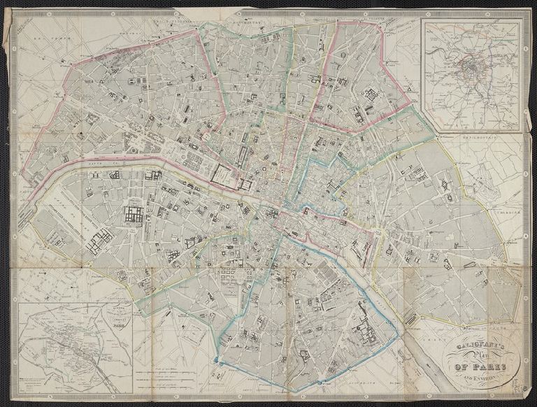 Galignani's plan of Paris and environs / drawn by Achin ; engraved by Hacq.