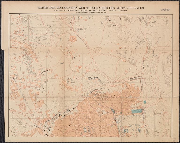 Karte der Materialien zur Topographie des Altes Jerusalem / Gezeichnet von Oberlehrer August Kuemmel