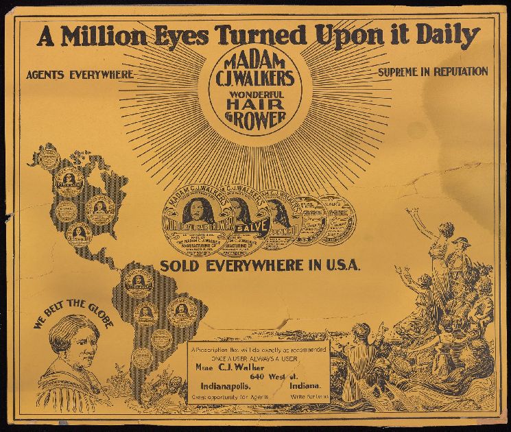 A million eyes turned upon it daily Madame C.J. Walkers wonderful hair grower. Yale