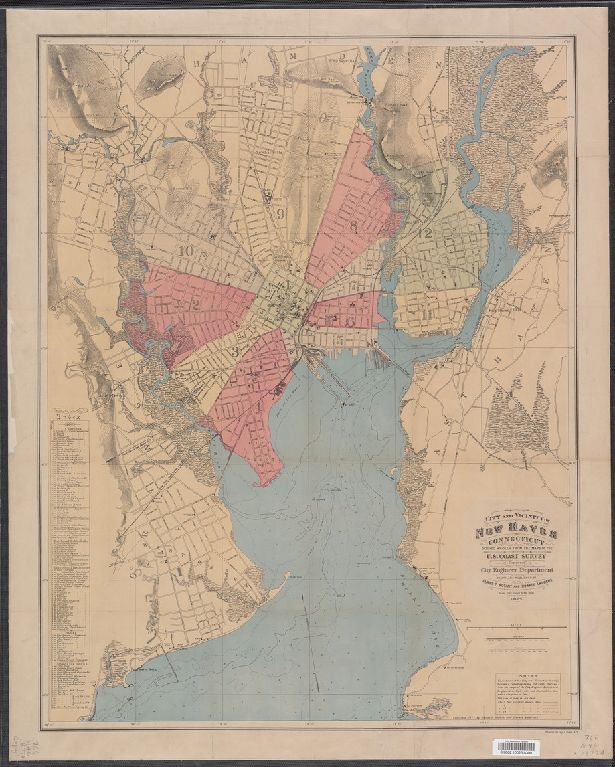 City and vicinity of New Haven, Connecticut, derived wholly from the maps of the U.S. Coast Survey and of the City Engineer Department / drawn and published by James P. Bogart and Horace Andrews.