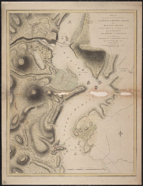 Plan of the attack of the forts Clinton & Montgomery, upon Hudson's river, which were stormed by his majesty's forces, under the command of Sir Henry Clinton, K.B., on the 6th of Octr., 1777. Drawn from the surveys of Verplank, Holland & Metcalfe. By John