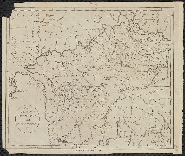 Map of the State of Kentucky; with the Adjointing Territories.