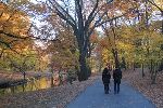Emerald Necklace, Muddy River, path + water + pedestrians, Boston, 11.15.2014, 188