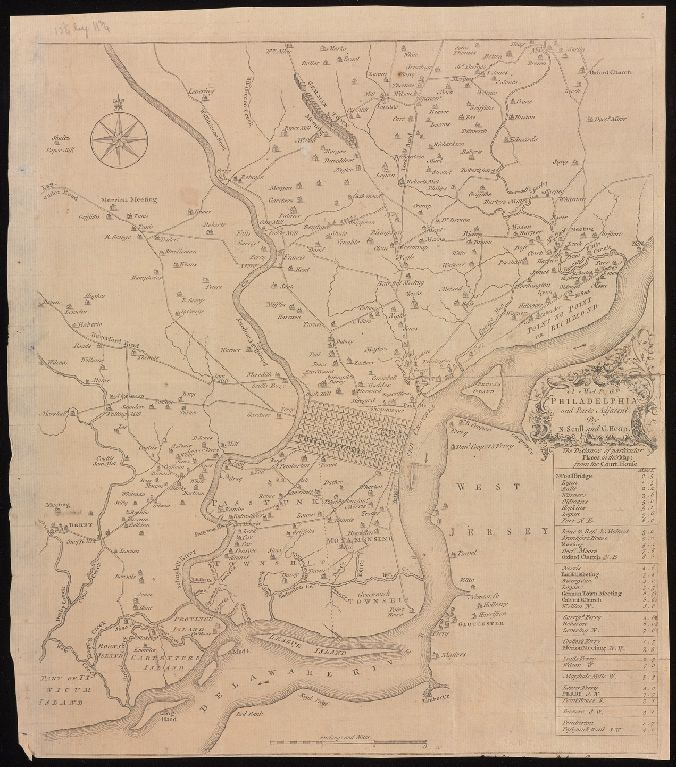 A map of Philadelphia and parts adjacent / by N. Scull and G. Heap.