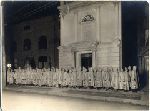 Student procession during calcium light night.