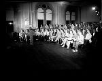 Yale University Glee Club participating in the Monsanto Chemical Company Broadcast of "Songs from New England Colleges.
