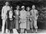 Charles and Anne Lindbergh, Elisabeth Morrow, Mrs. Morrow, Constance and Dwight Morrow at Deacon Brown's Point.