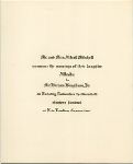 Wedding invitation of Alfreda Mitchell and Hiram Bingham, Jr..