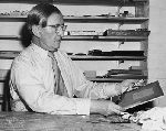 Professor Josef Albers in his studio in New Haven, Connecticut.