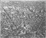 Aerial view of New Haven with New Haven Hospital and Yale School of Medicine in foreground.