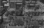 Aerial photograph showing the mix of Collegiate Gothic and colonial brick construction.