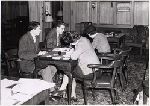 Draft registration for students in the class of 1942E in Branford College lounge.