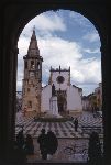 Plaza and church in Tomar, Portugal.