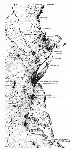 The Atlantic Urban Region" illustration for the article "America's Super-Cities" showing population distribution in 1950.