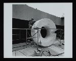 Installing Noguchi sculpture garden at Beinecke Rare Book and Manuscript Library.