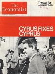Cyrus Fixes Cyprus." Cover of The Economist, December 9-15, 1967, concerning Cyrus R. Vance and the Cyprus crisis.
