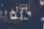Charles A. Lindbergh at White House dinner honoring the Apollo astronauts and James Webb, head of NASA. December 1968.