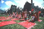 Color slide of Yale's "Human Chess Game" at a Communiversity Day celebration.