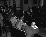 Kingman Brewster, Jr., at a press conference the day after his selection as the 17th president of Yale.