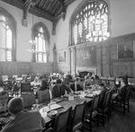 Students eating in the Berkeley College dining hall.