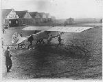 "Spirit of St. Louis" being pulled out on the field for a test flight. New York. May 14, 1927.
