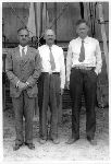 Harry Guggenheim, Robert Goddard, and Charles A. Lindbergh (l. to r.), Roswell, NM, 1935.