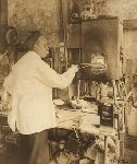 Charles Henry Land, Charles A. Lindbergh's grandfather, in his laboratory.