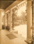 View of the pergola from the front porch of the Day House, Lake Forest, IL.