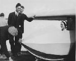 Anne Morrow Lindbergh in Bowlus glider, or sail plane, in San Diego.