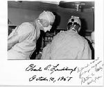 Charles A. Lindbergh observing heart operation with Dr. Denton A. Cooley, Houston. October 10, 1967.