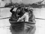 Charles A. Lindbergh and Anne Morrow Lindbergh leaving Shetland Islands, Atlantic Survey Flight.