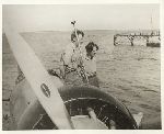 Charles A. Lindbergh and Anne Morrow Lindbergh on their Lockheed "Sirius," Pacific Survey Flight.