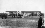Charles A. Lindbergh in the "Spirit of St. Louis" just before takeoff from Roosevelt Field, NY. May 20, 1927.