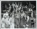 Charles A. Lindbergh with cast and crew of the "Spirit of St. Louis" film, 1957.