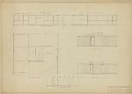 Elevations, framing plan, and door schedule for the Irving Rouse residence at 12 Ridgewood Terrace, North Haven, Connecticut. Drawing 2..