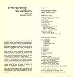Yale Glee Club in Prato, Italy, 07/15/1970--program