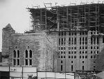 Construction of the Sterling Memorial Library stack tower.