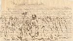 John Ferguson Weir and wife Mary French travelling, as sketched in a letter from John F. Weir.