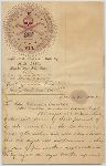 Letter from a member of Skull and Bones Society to another member, page 1.