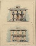Front and rear elevations of the residence of Willis Bristol, by Henry Austin.